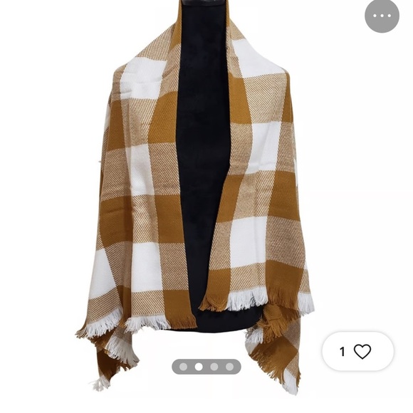 Madewell Buffalo Check Blanket Scarf Antique Gold NWT - Picture 8 of 9